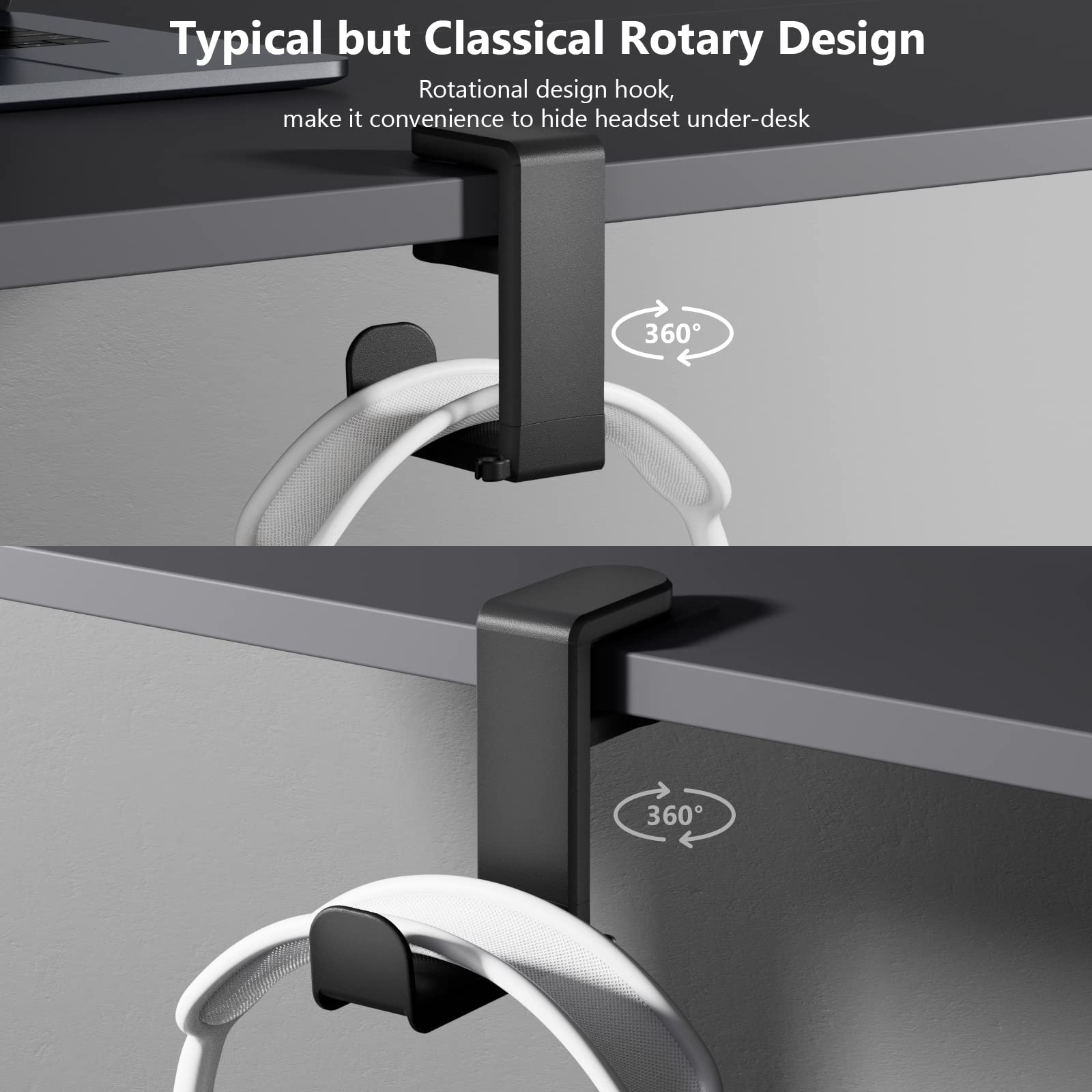 PC rotating headphone hook bracket