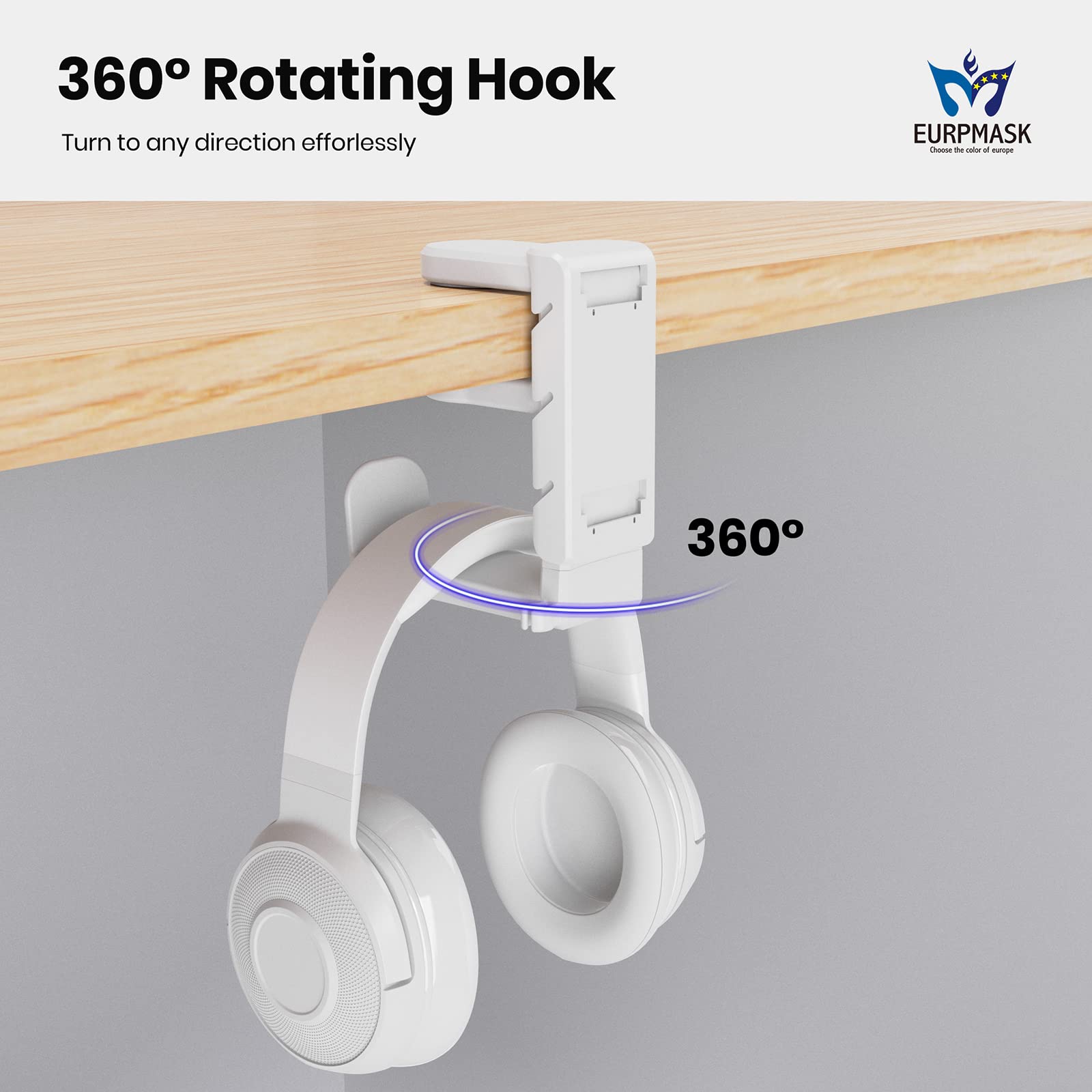 PC rotating headphone hook bracket