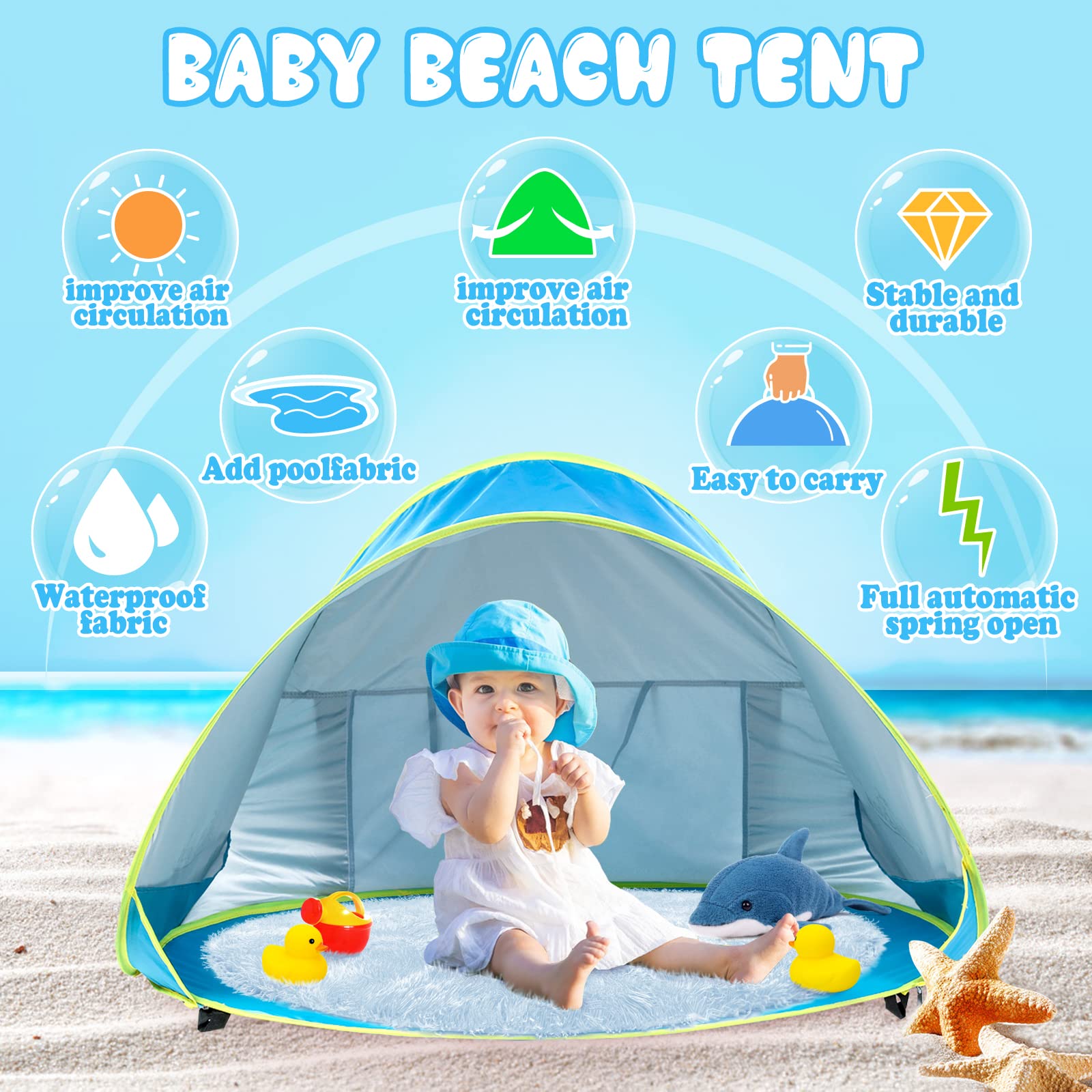 Baby Beach Tent Pop Up Portable - Designmycraft