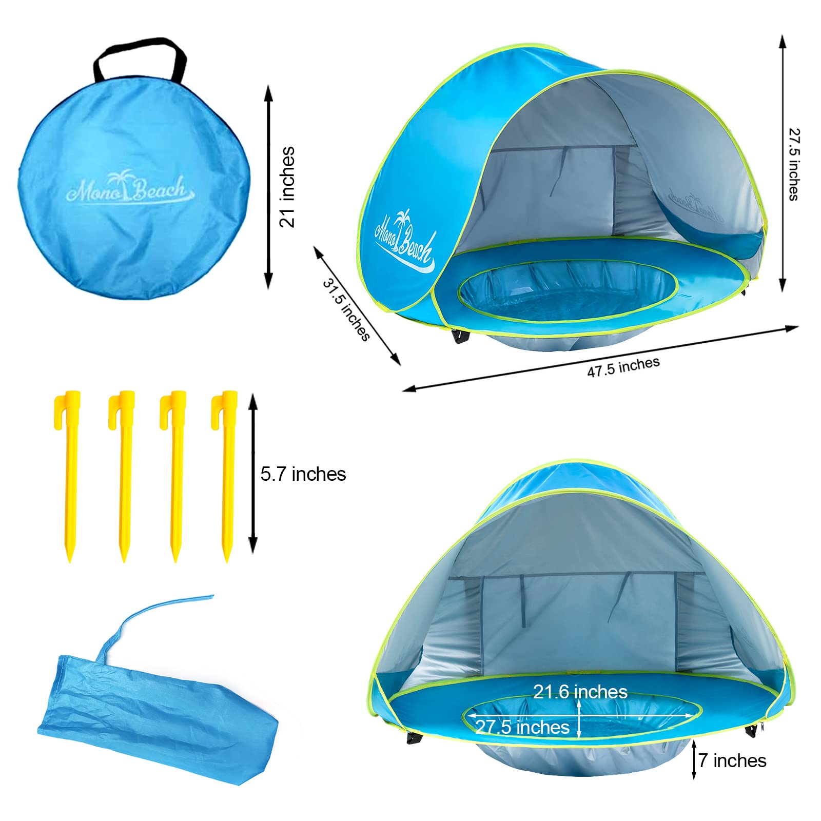 Baby Beach Tent Pop Up Portable - Designmycraft